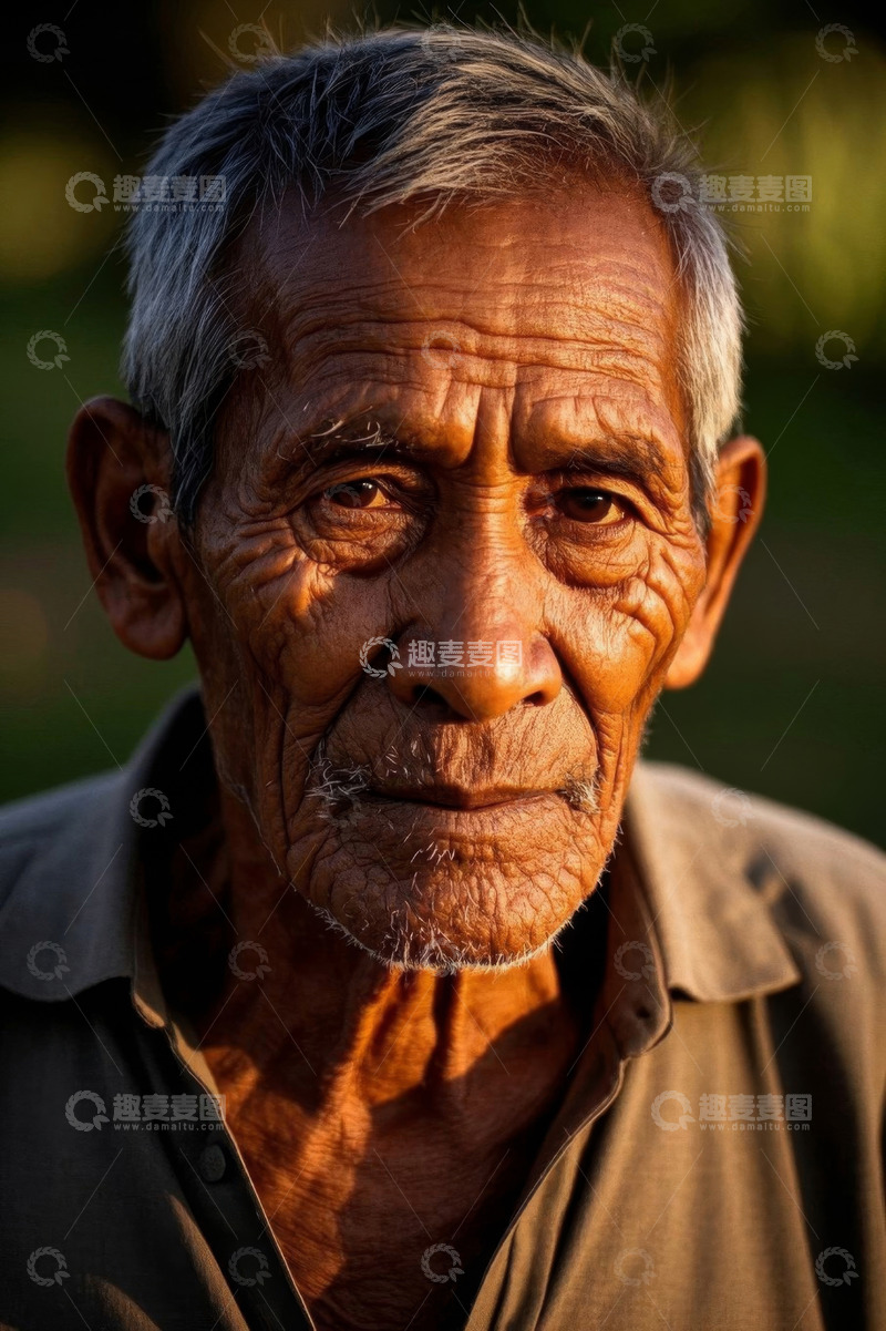 高清大图下载【趣麦麦图】老年男性户外肖像特写