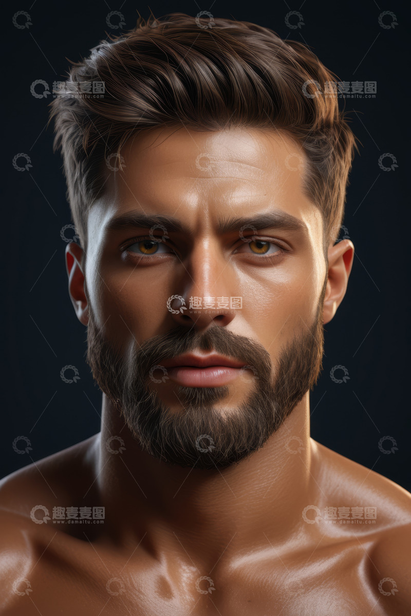 高清大图下载【趣麦麦图】男性半身肖像特写