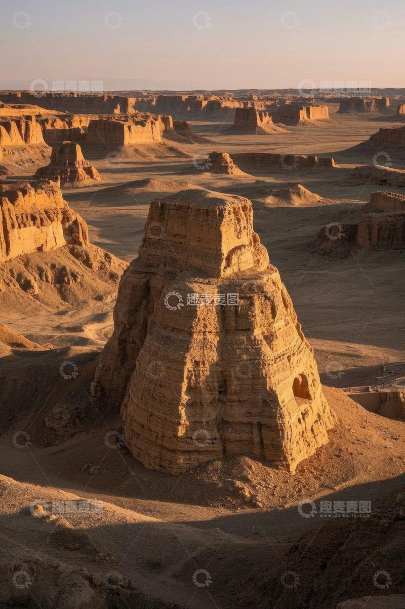 高清大图下载【趣麦麦图】沙漠戈壁奇特雅丹地貌景观