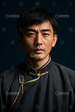 身着民族服饰的男子肖像