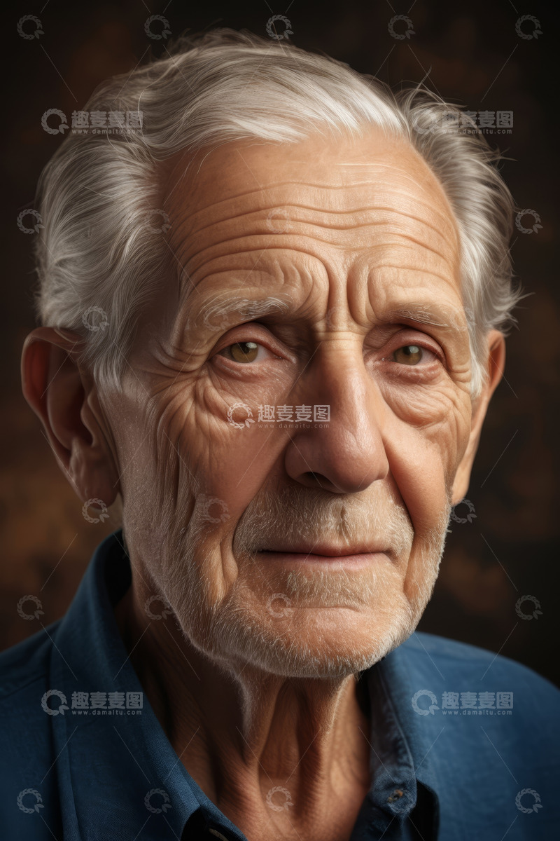 高清大图下载【趣麦麦图】老年男性人物肖像特写