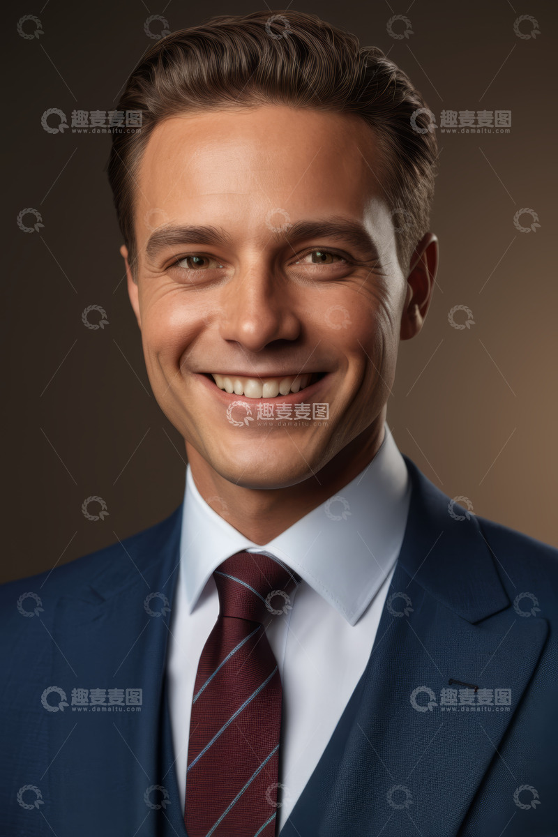 高清大图下载【趣麦麦图】穿西装微笑男士肖像