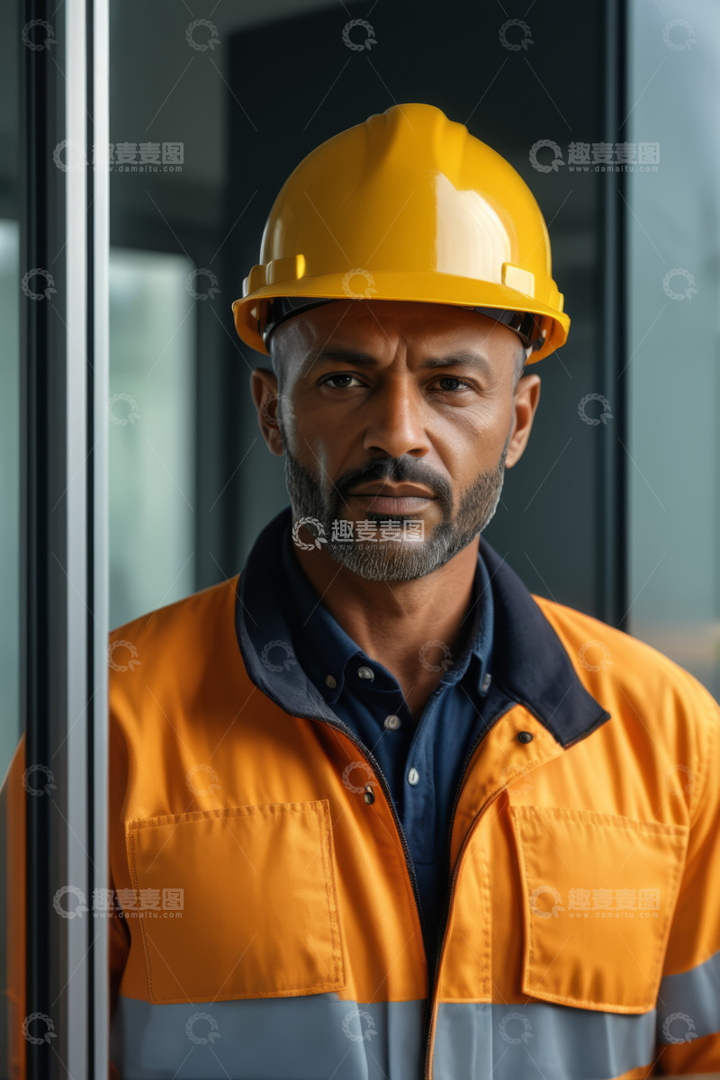 高清大图下载【趣麦麦图】穿着工装的男性工人肖像