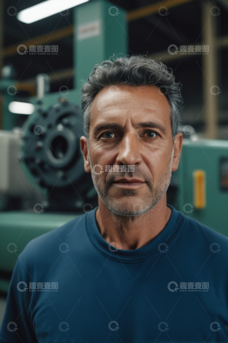 高清大图下载【趣麦麦图】工厂内工人肖像
