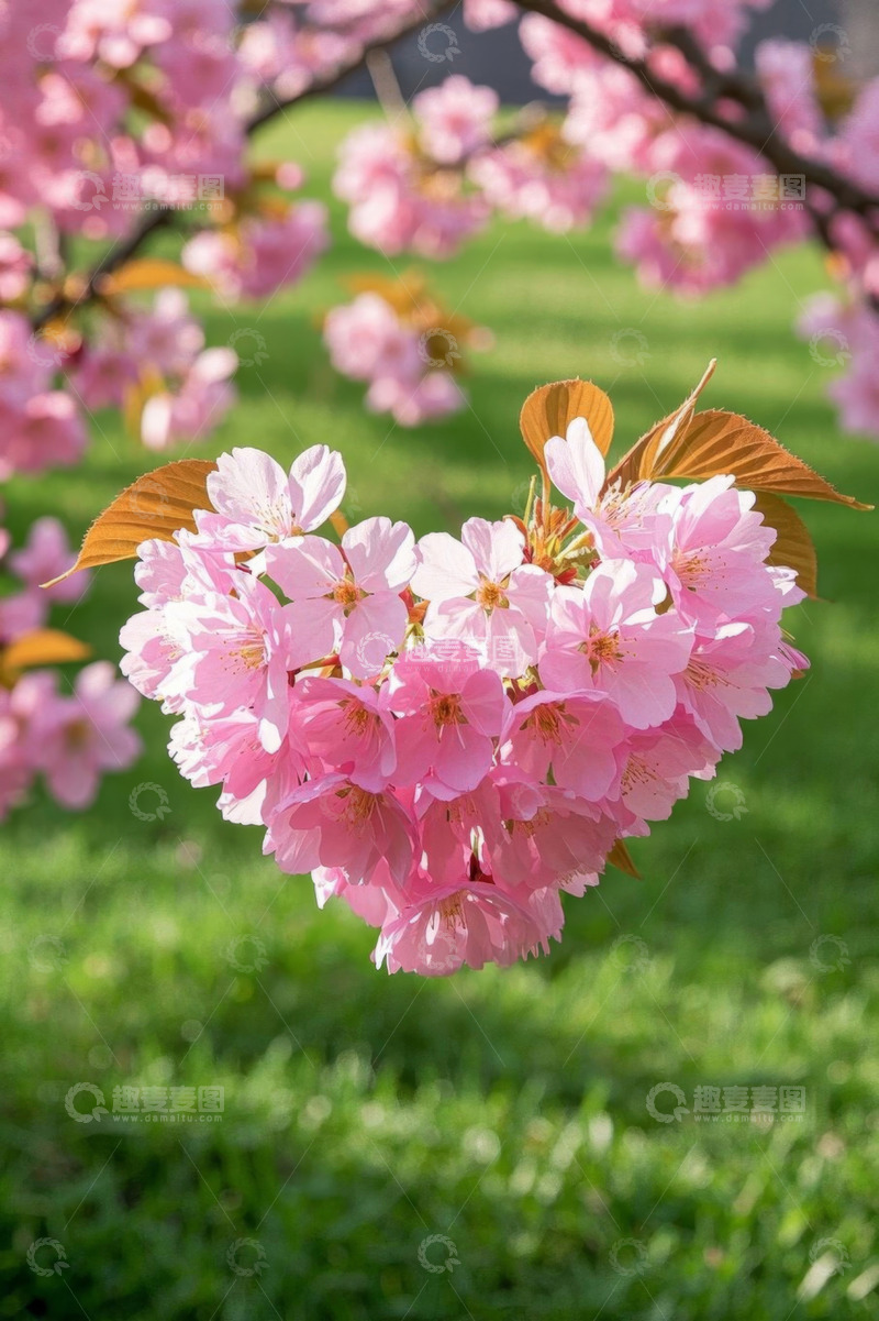 高清大图下载【趣麦麦图】盛开的粉色樱花特写