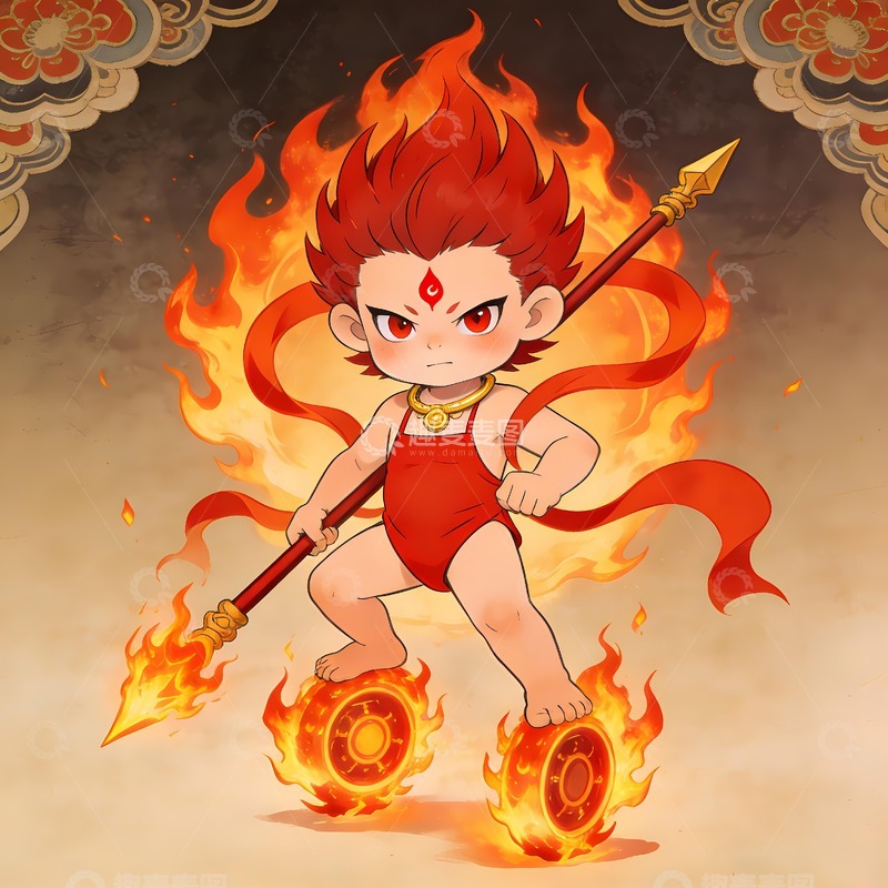 高清大图下载【趣麦麦图】红孩儿卡通形象