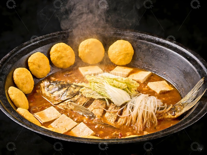 高清大图下载【趣麦麦图】铁锅炖鱼美食