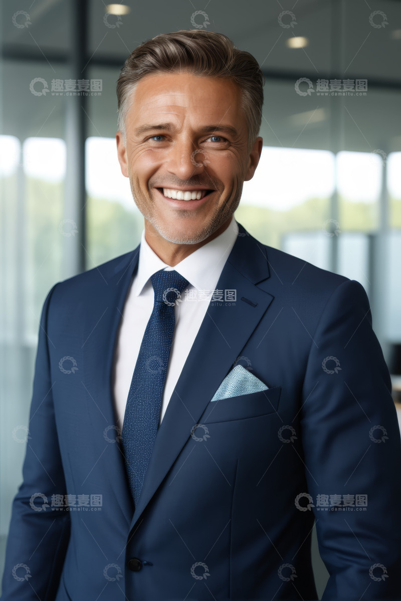 高清大图下载【趣麦麦图】西装男士微笑商务肖像