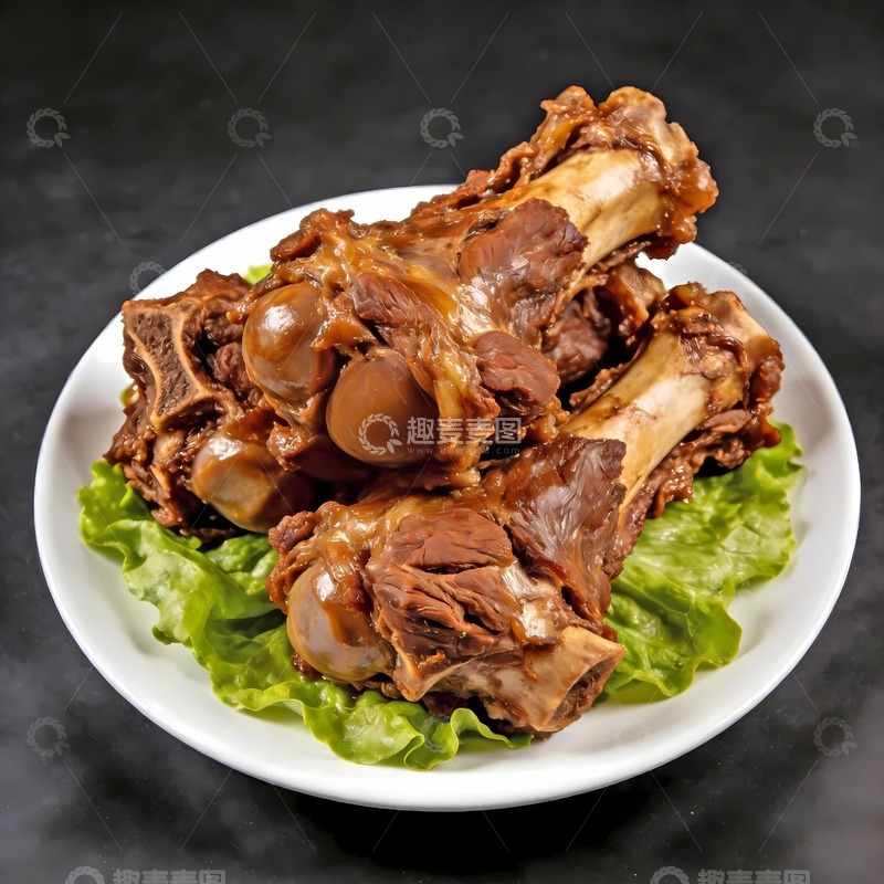 高清大图下载【趣麦麦图】一盘酱大骨美食