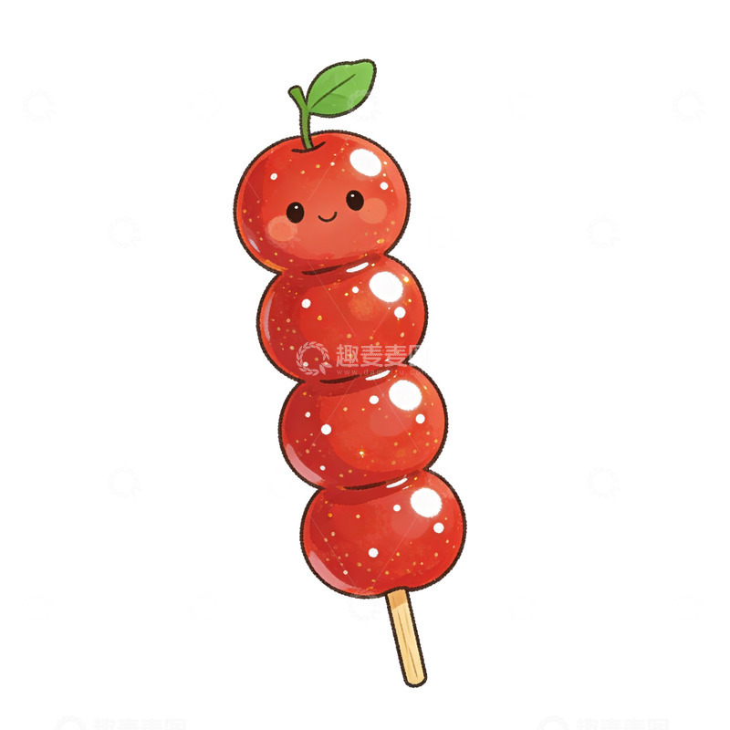高清大图下载【趣麦麦图】冰糖葫芦插画