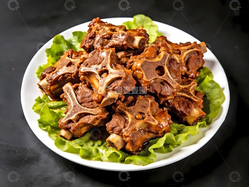 高清大图下载【趣麦麦图】一盘酱脊骨美食