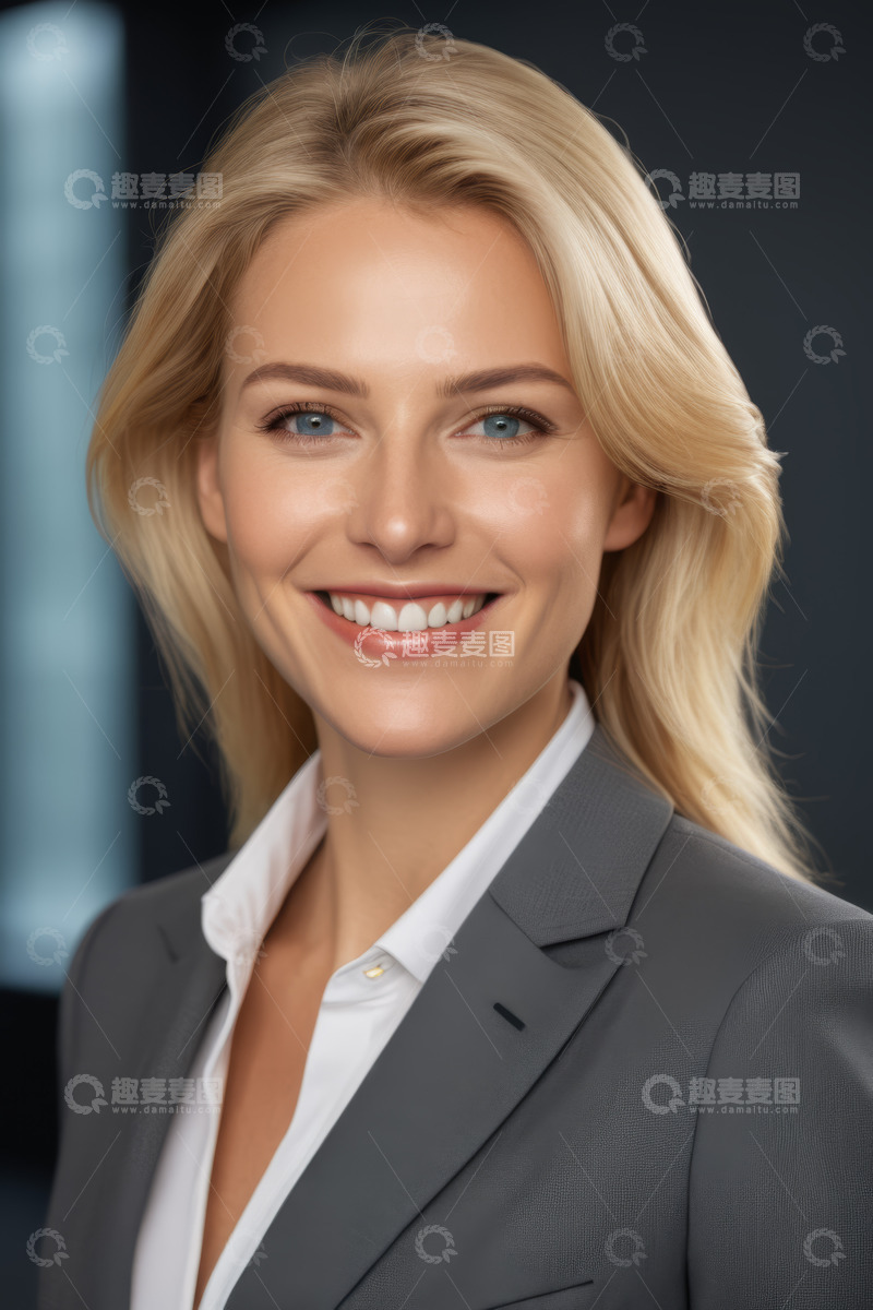 高清大图下载【趣麦麦图】微笑女商人职业肖像