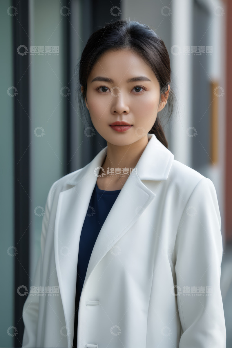 高清大图下载【趣麦麦图】户外站立的职业女性肖像