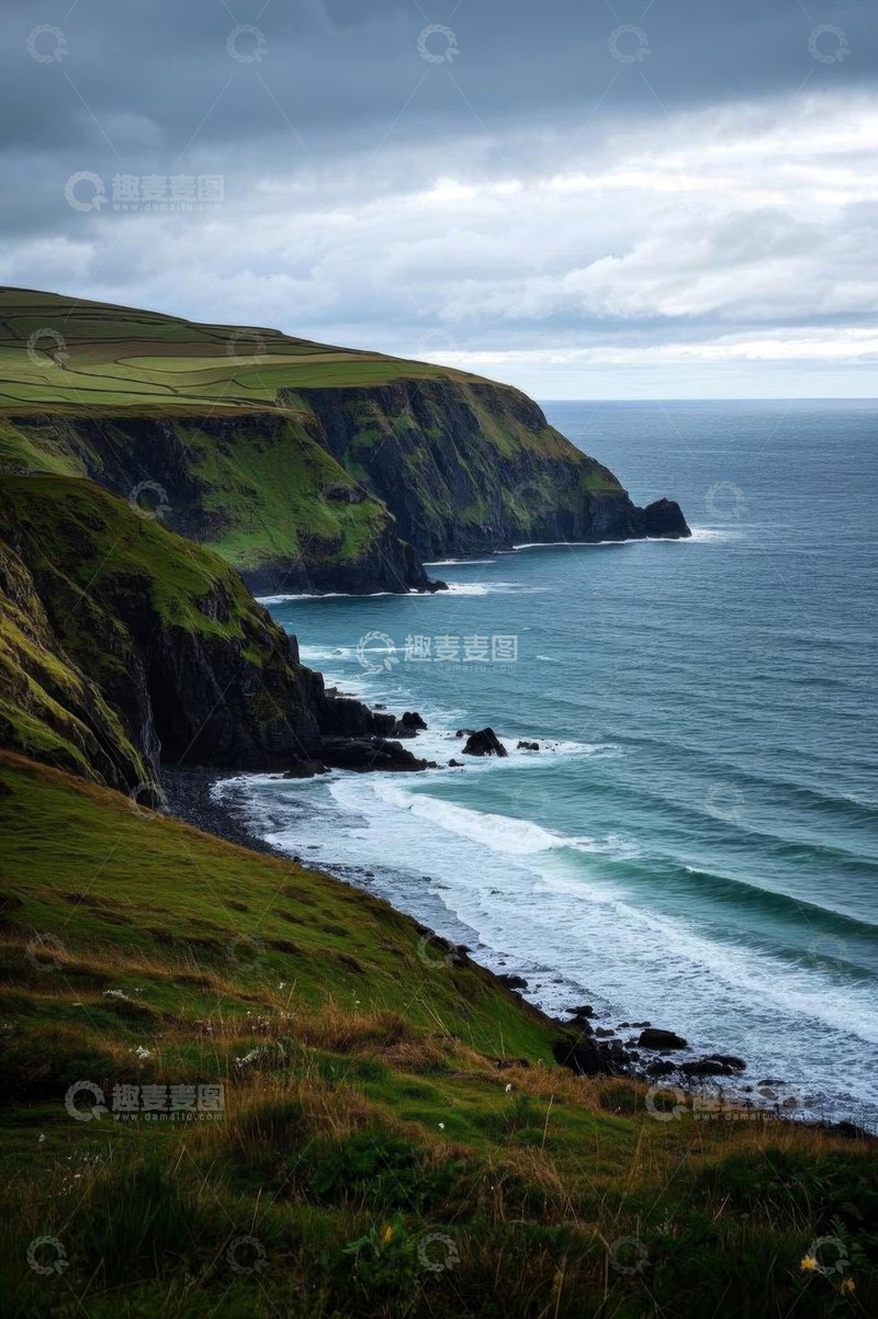 高清大图下载【趣麦麦图】爱尔兰海岸悬崖自然风光