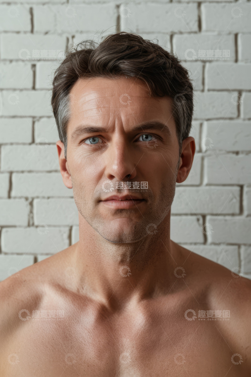 高清大图下载【趣麦麦图】半身赤裸男性人物肖像