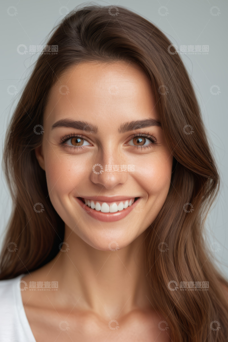 高清大图下载【趣麦麦图】微笑女性近景人像素材