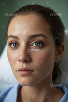 年轻女孩面部特写素材