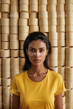 穿黄衣女子的正面特写