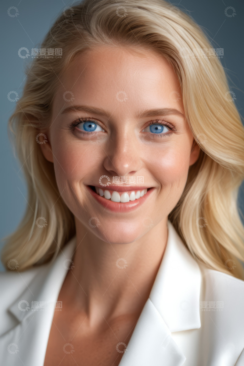 高清大图下载【趣麦麦图】微笑金发女子商务肖像