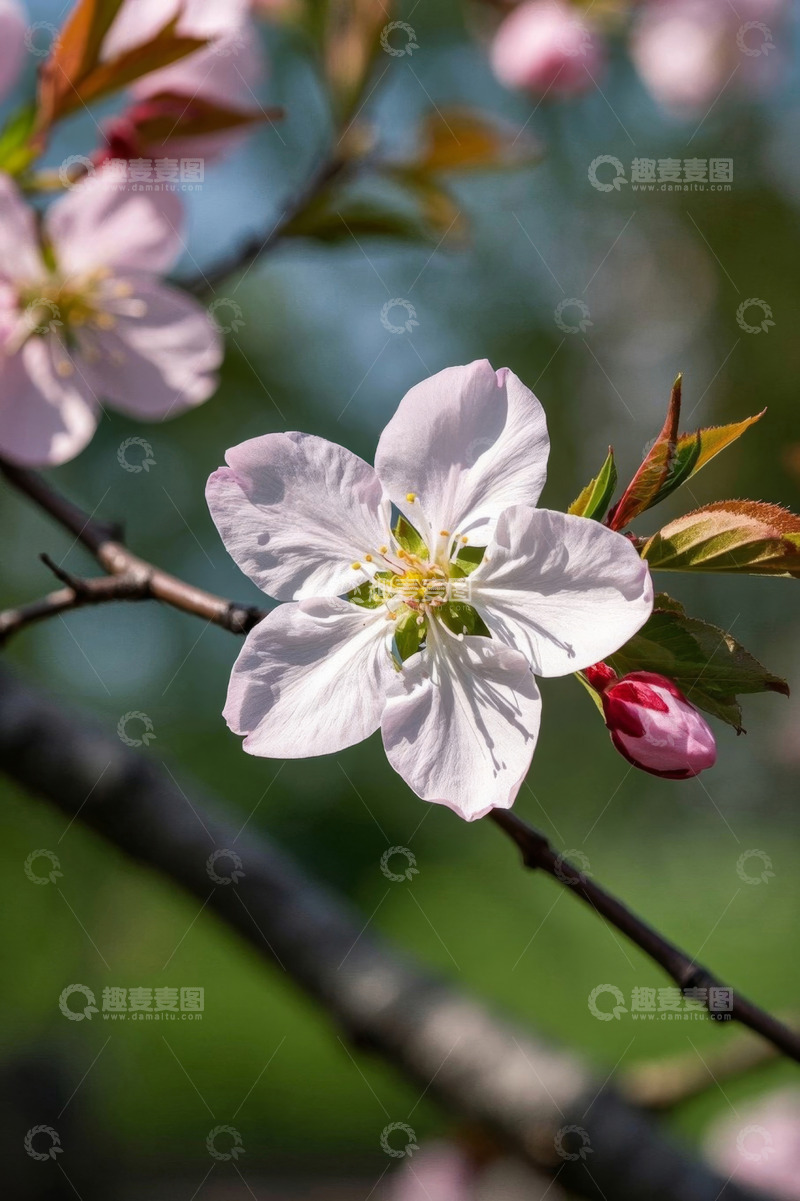 高清大图下载【趣麦麦图】特写绽放的粉色花朵