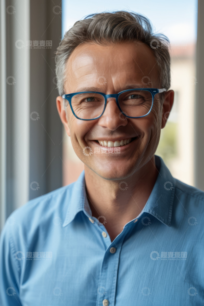 高清大图下载【趣麦麦图】微笑男士商务肖像