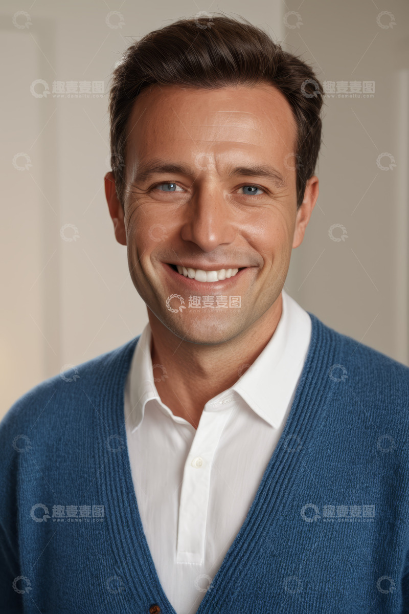高清大图下载【趣麦麦图】微笑男士半身肖像