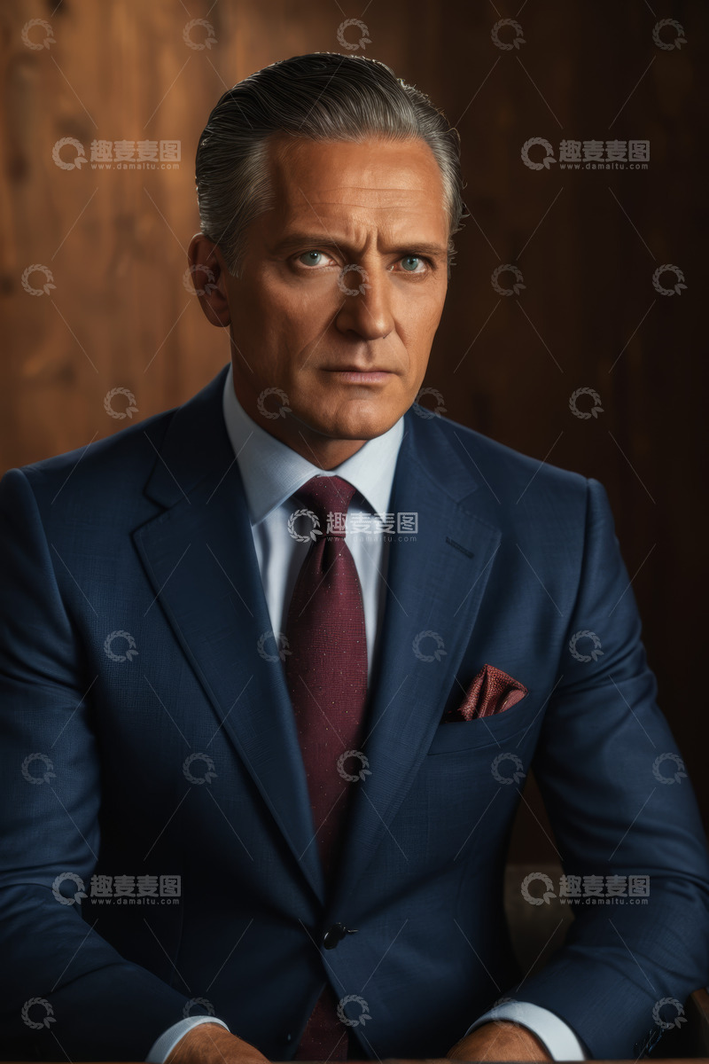 高清大图下载【趣麦麦图】身着西装的成熟男士肖像