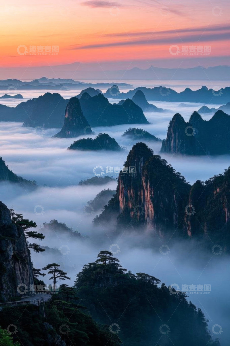 高清大图下载【趣麦麦图】山间云海日出自然风光