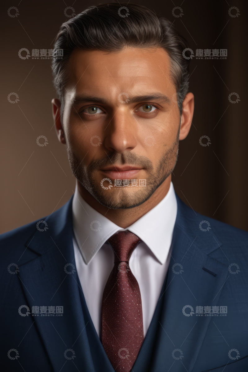 高清大图下载【趣麦麦图】西装男士正面肖像