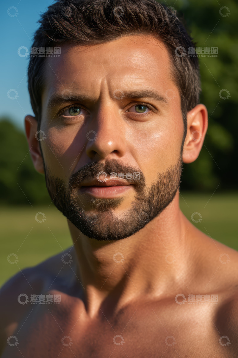 高清大图下载【趣麦麦图】户外半身男性肖像