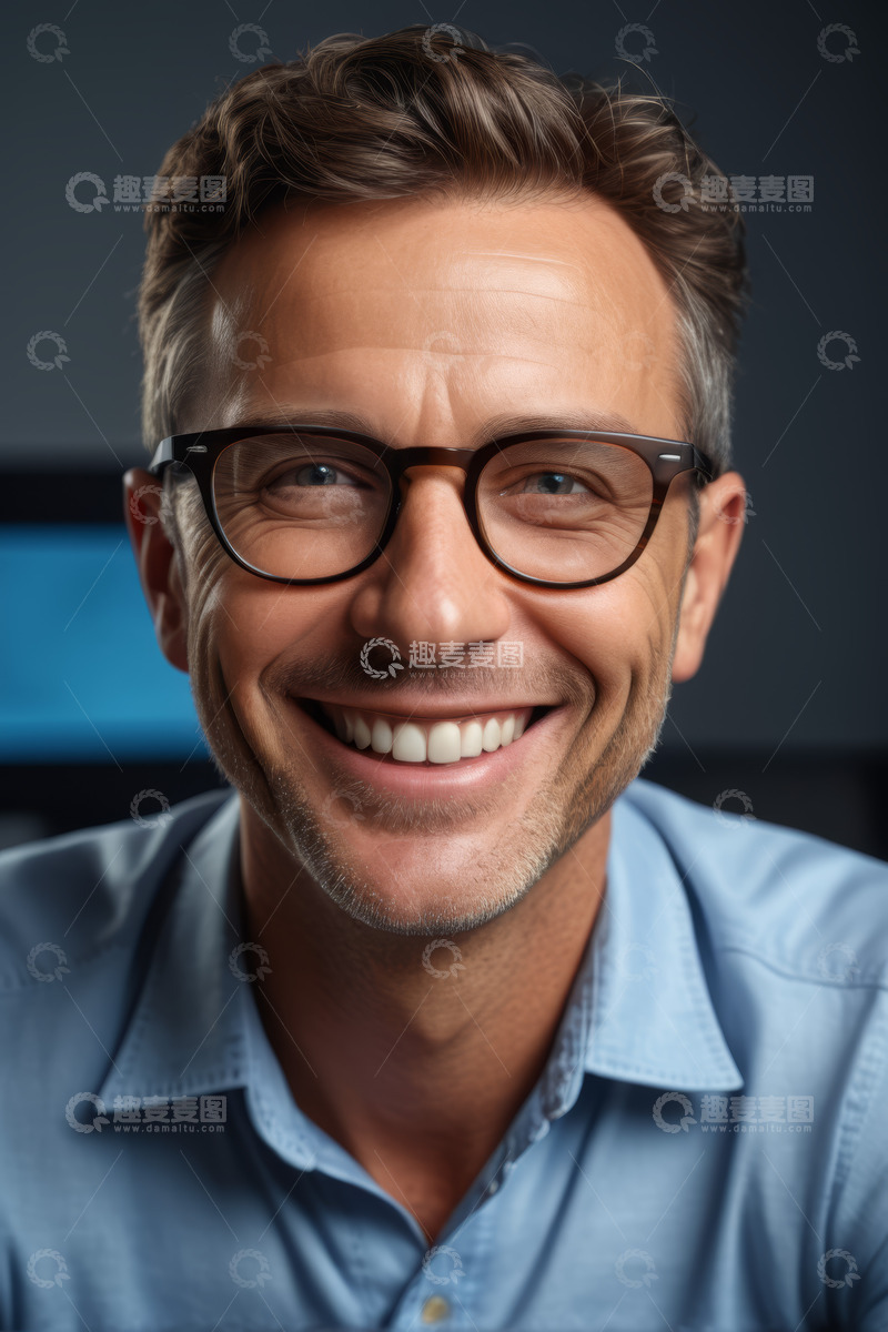 高清大图下载【趣麦麦图】微笑男士商务肖像