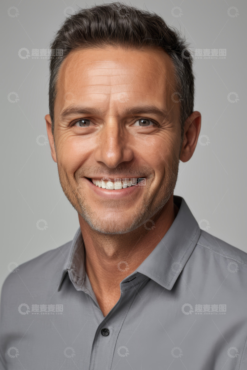 高清大图下载【趣麦麦图】微笑男士半身肖像