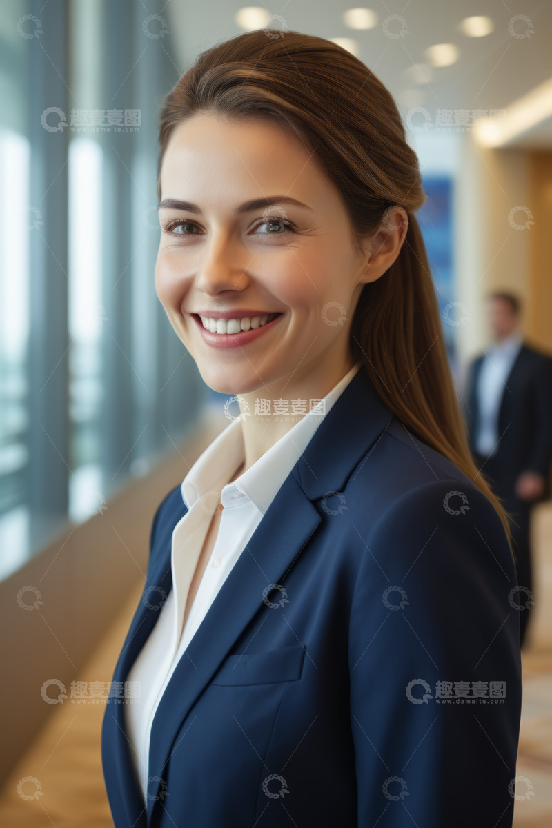 高清大图下载【趣麦麦图】微笑女商人商务肖像