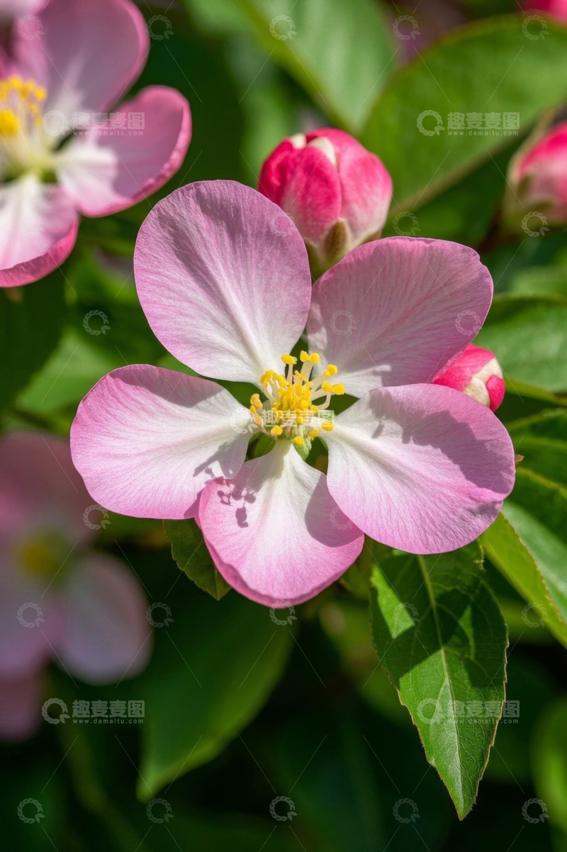 高清大图下载【趣麦麦图】粉色苹果花特写