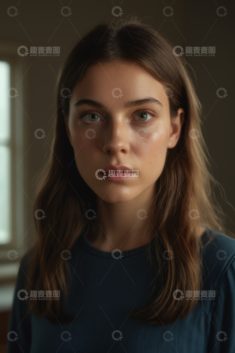 高清大图下载【趣麦麦图】年轻女性面部特写
