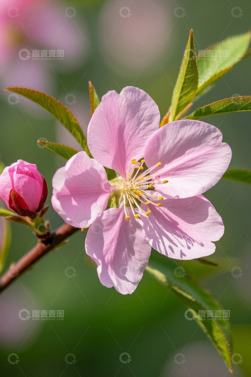 高清大图下载【趣麦麦图】粉色桃花特写