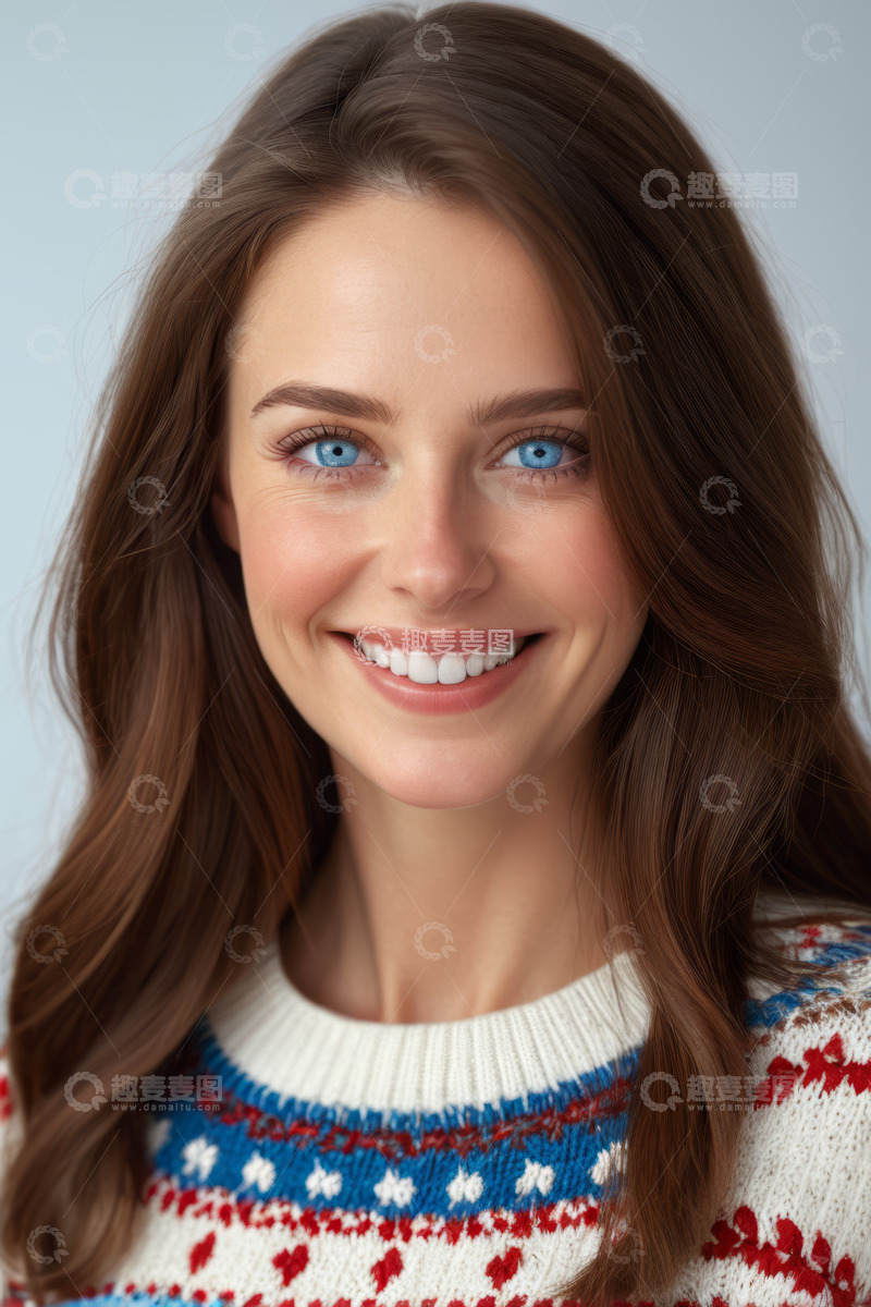高清大图下载【趣麦麦图】微笑年轻女性肖像