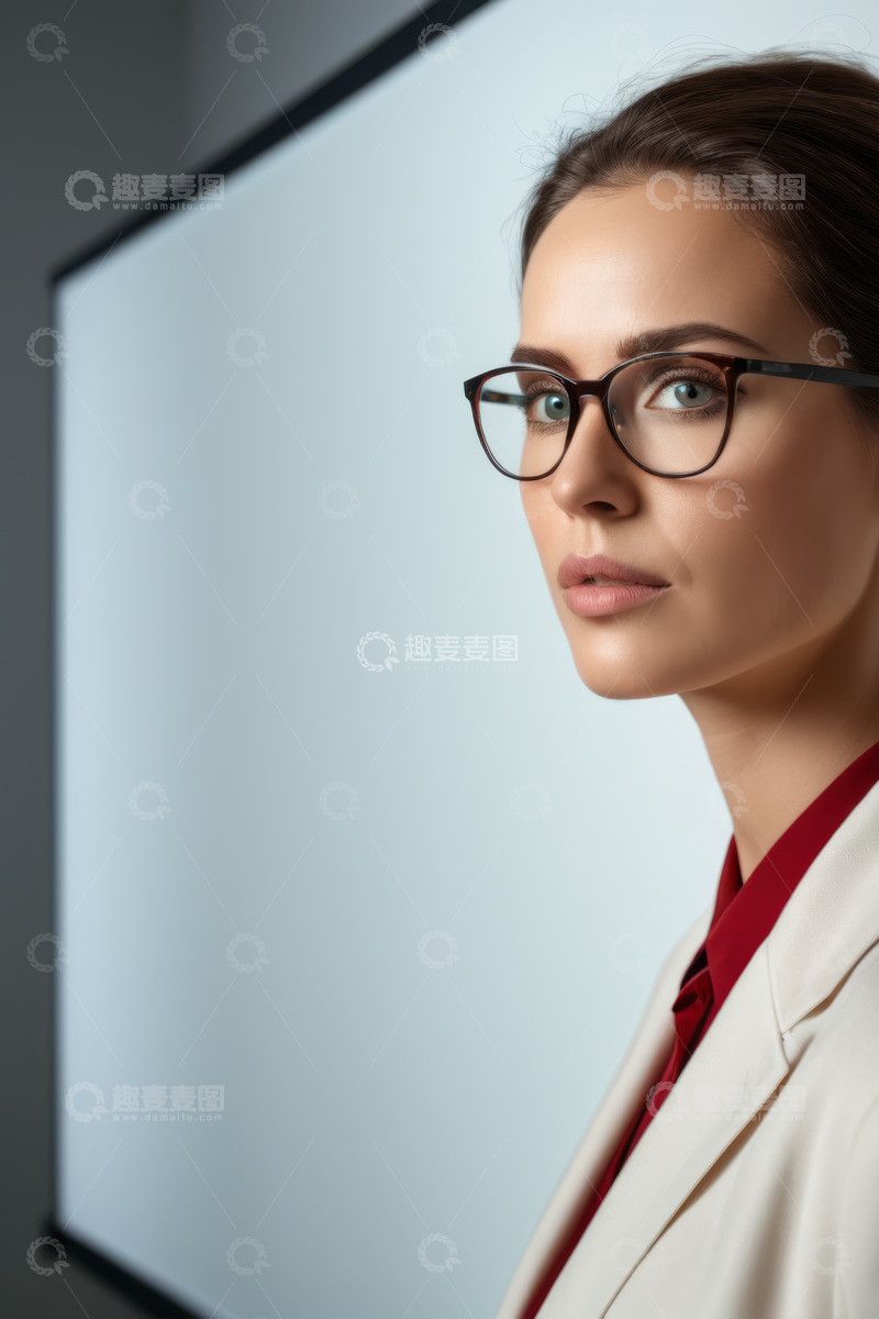 高清大图下载【趣麦麦图】商务女性办公室肖像特写