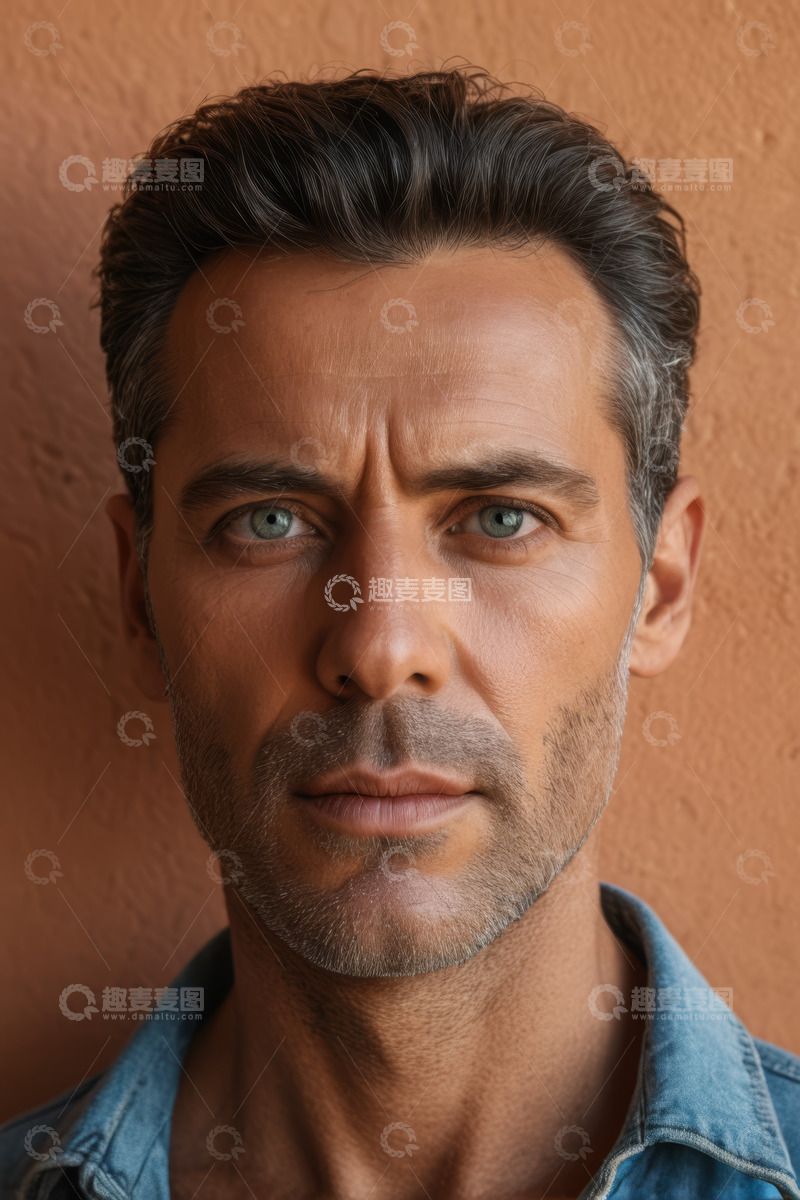 高清大图下载【趣麦麦图】成熟男性面部特写