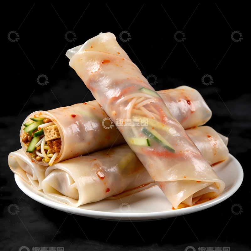 高清大图下载【趣麦麦图】卷凉皮裹凉皮凉皮卷