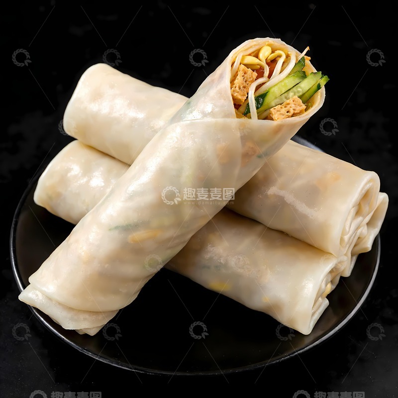 高清大图下载【趣麦麦图】三个卷凉皮图片