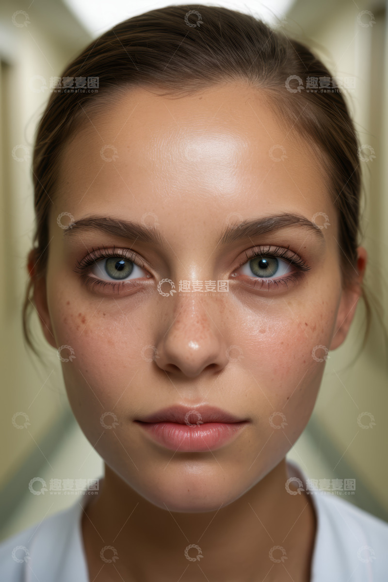 高清大图下载【趣麦麦图】年轻女孩面部特写