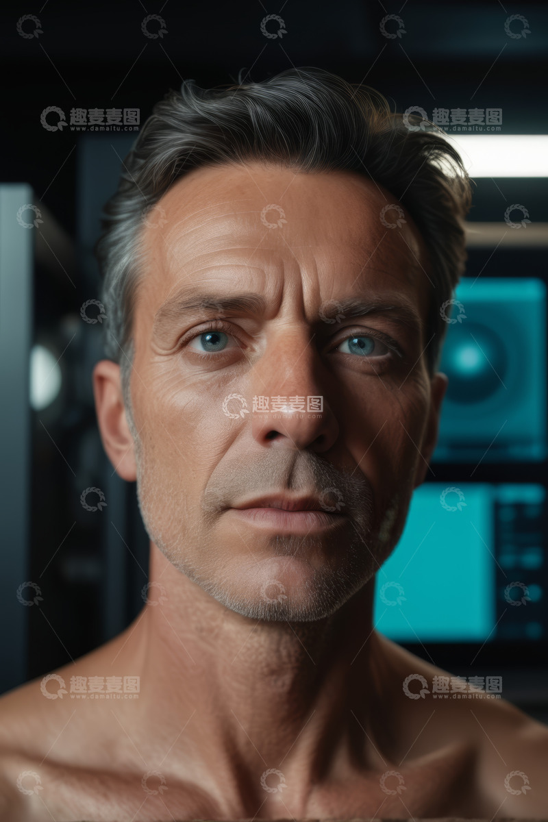 高清大图下载【趣麦麦图】中年男性半身肖像特写