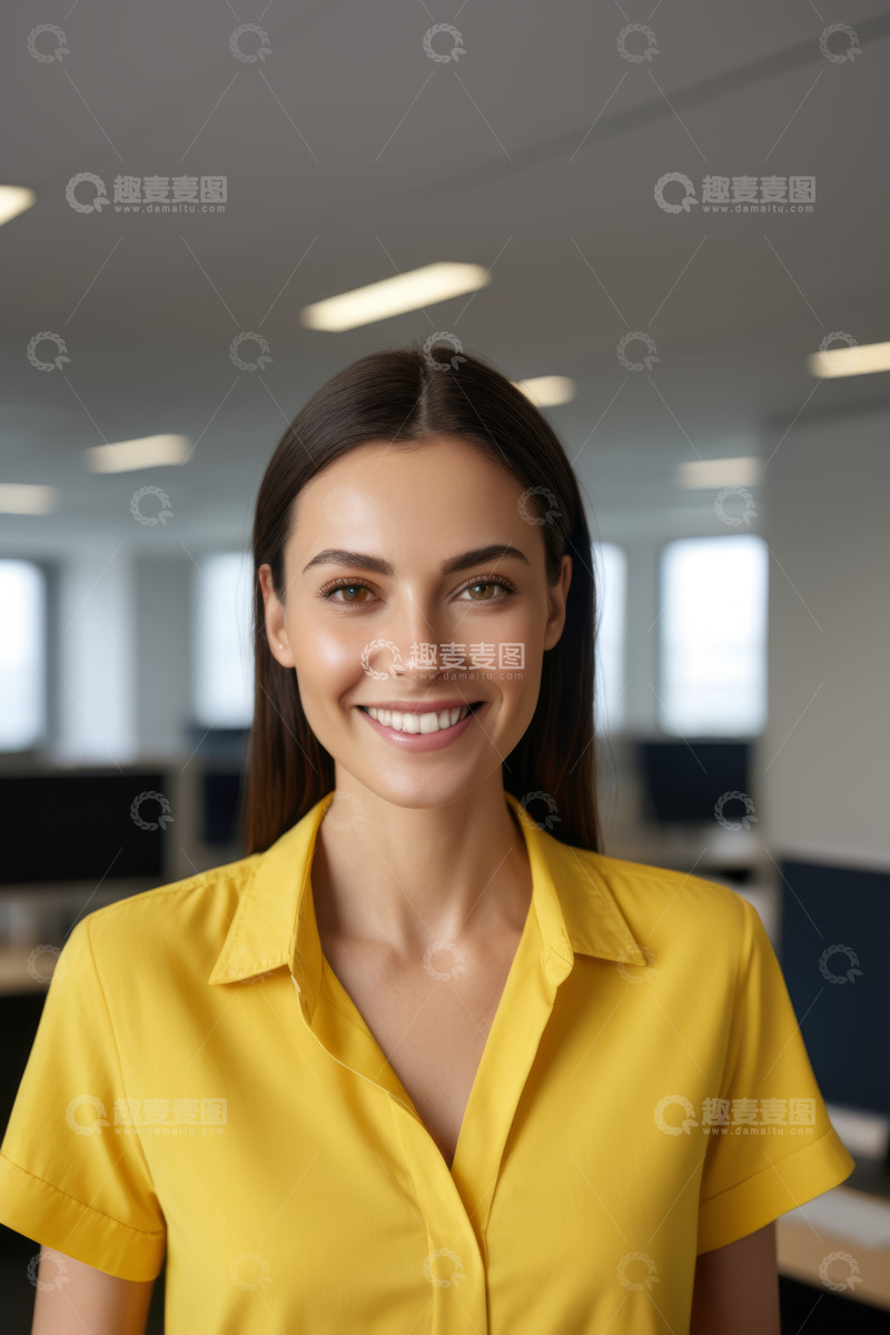 高清大图下载【趣麦麦图】办公室微笑女职员特写