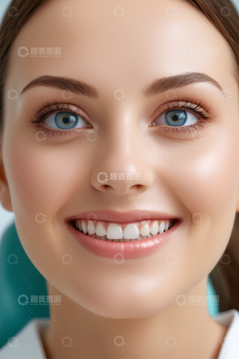 高清大图下载【趣麦麦图】年轻女性微笑面部特写