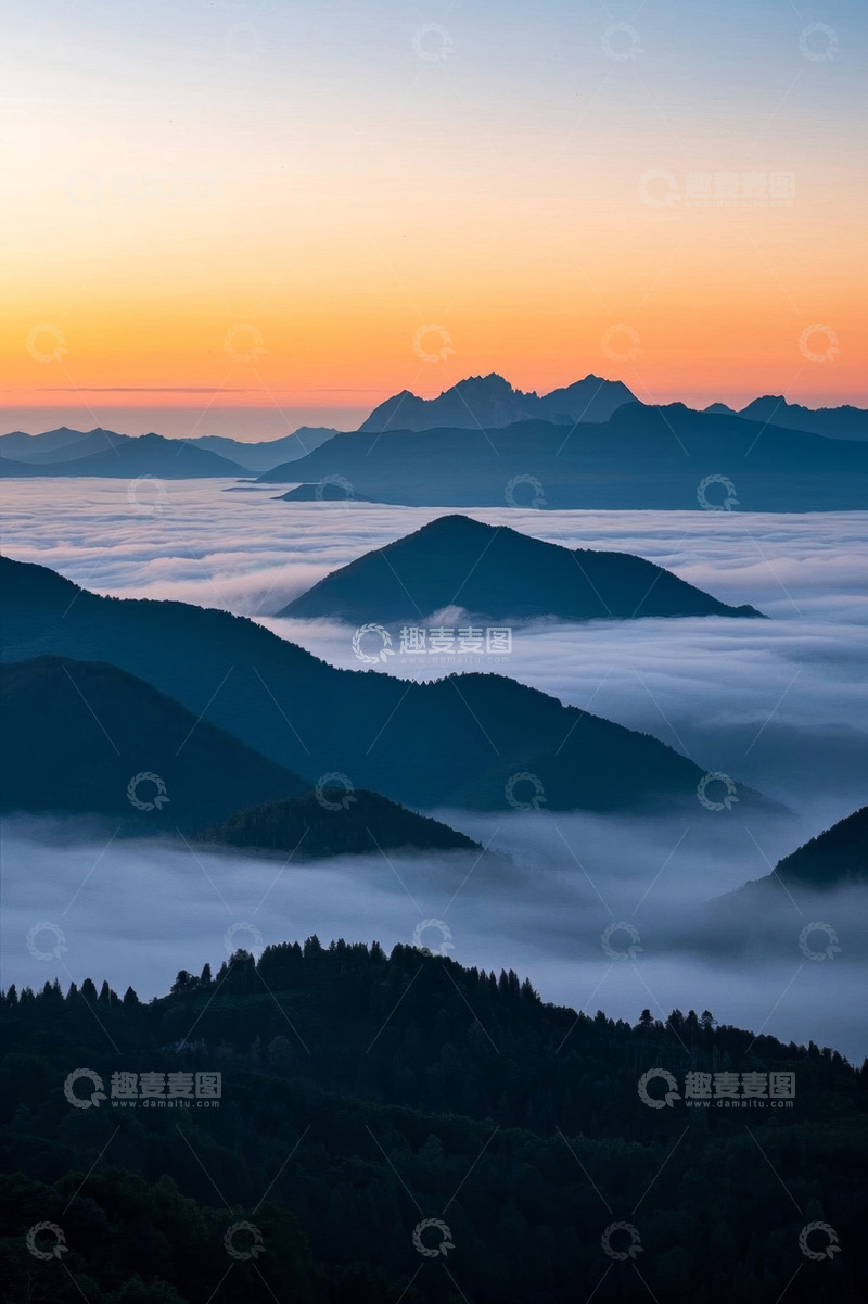 高清大图下载【趣麦麦图】山间云海日出自然风光