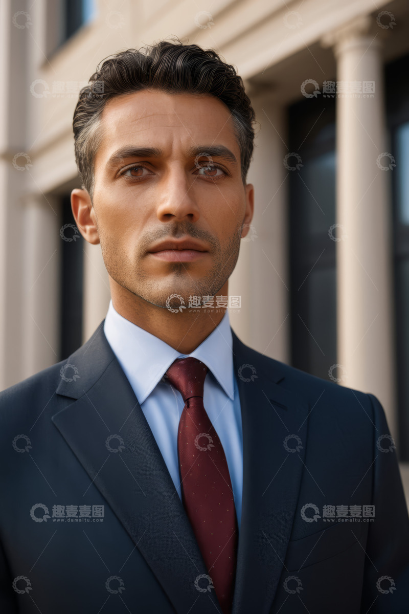 高清大图下载【趣麦麦图】西装男士户外商务形象特写