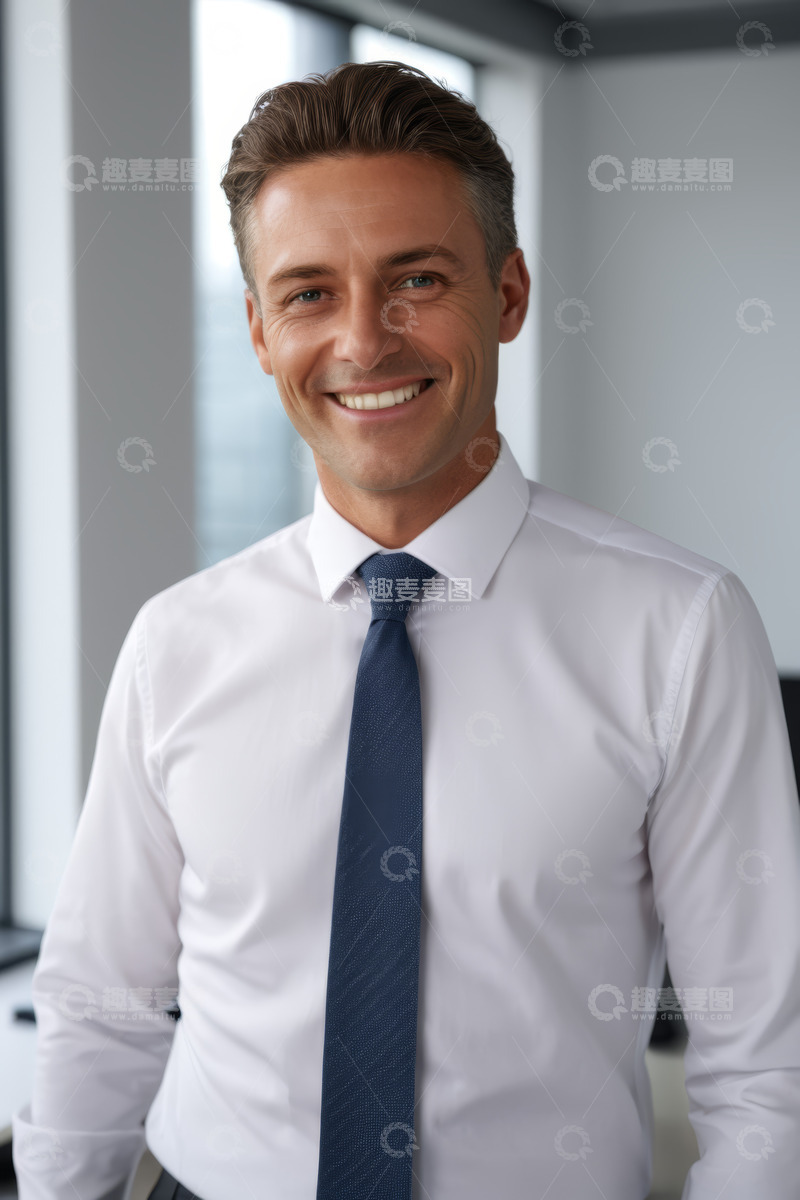 高清大图下载【趣麦麦图】商务男士办公室微笑形象