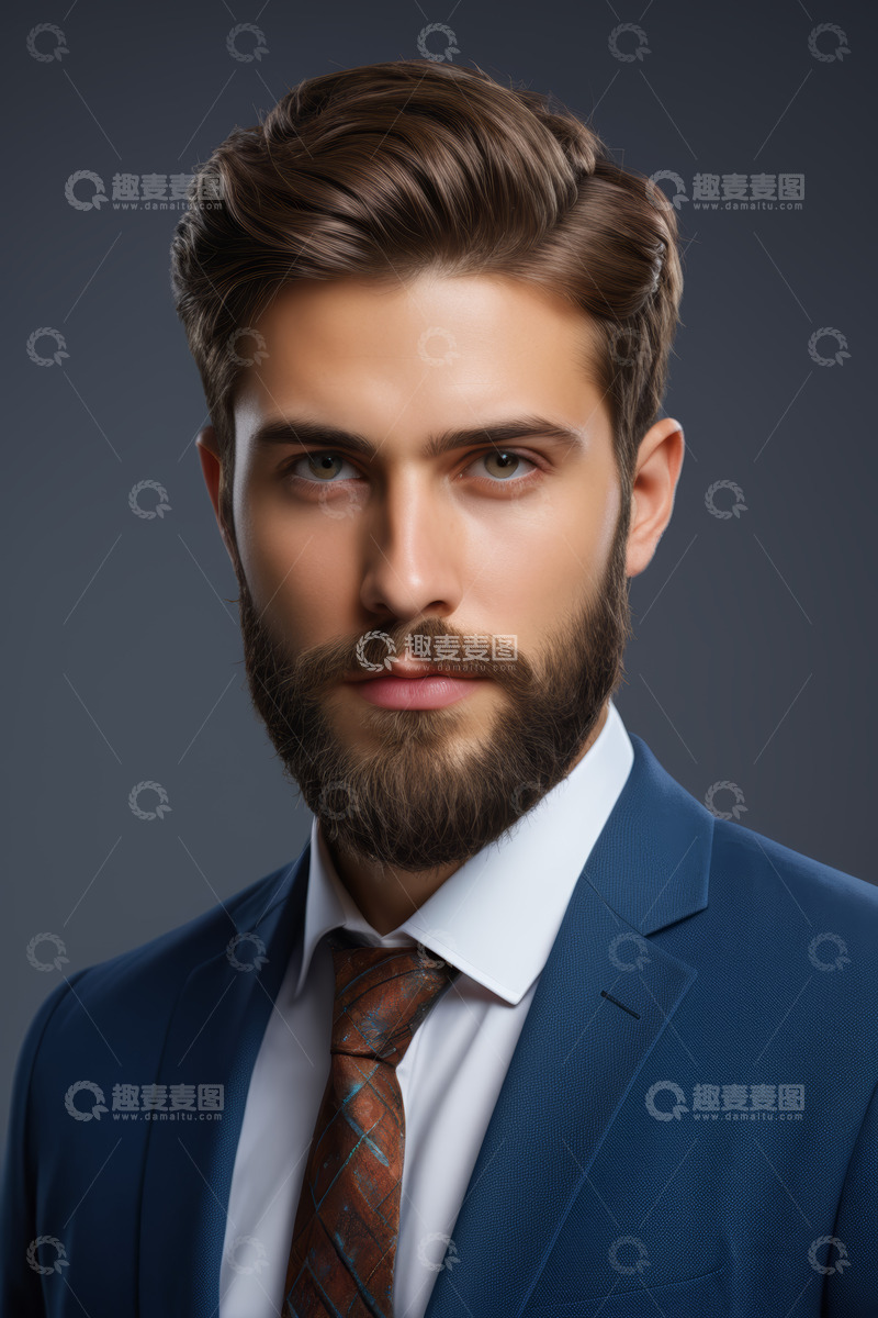 高清大图下载【趣麦麦图】西装革履男士肖像