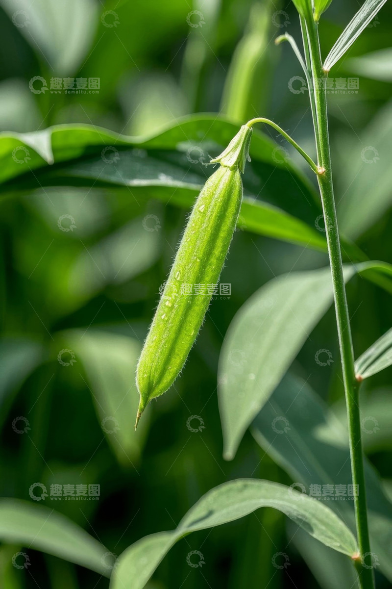 高清大图下载【趣麦麦图】绿色植物豆荚特写素材